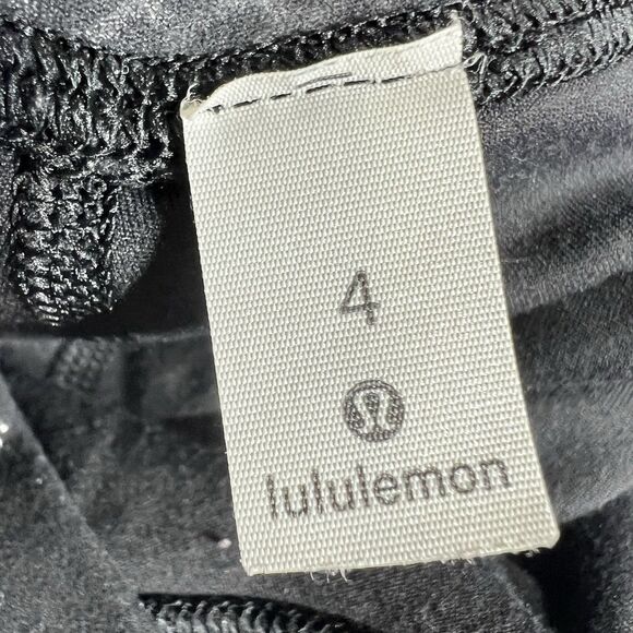 Lululemon Leggings Womens Size 4 Black Stretch Athleisure Leopard  Print - Picture 10 of 11